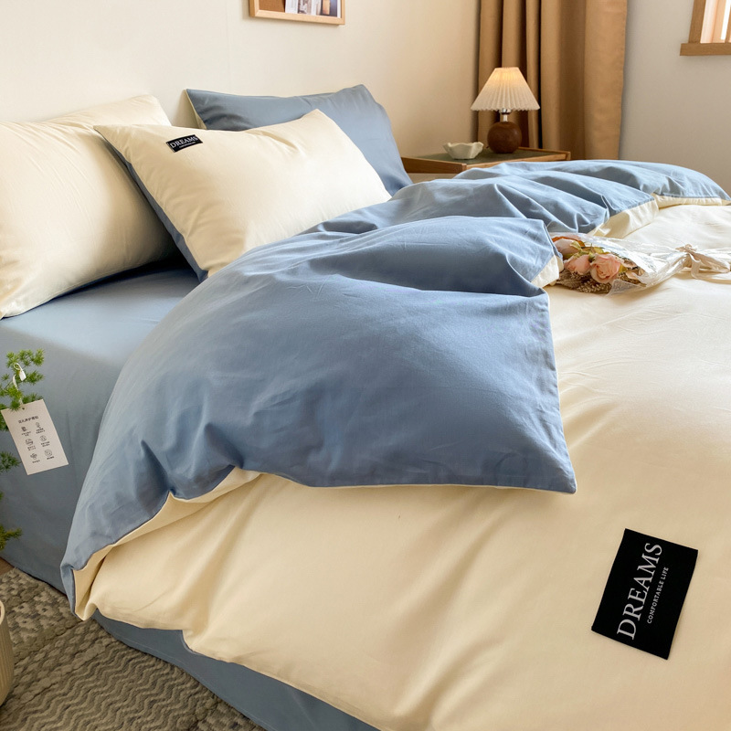 Designer bedding, long-staple cotton, cotton bed four-piece set, pure cotton quilt cover, bed sheet, bed hat three-piece set