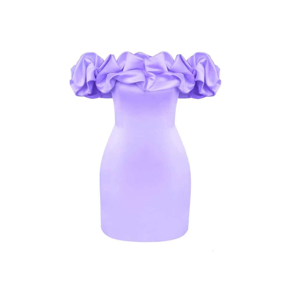 European and American Hot-Selling Fashion Solid Color Strapless Design Off-Shoulder Women's Formal Dress