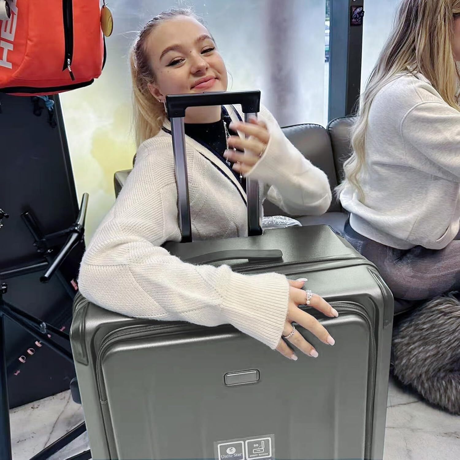 KAISER Carry On Lage, 20 Inch Top Opening Aluminum Frame Lightweight Airline Approved ABS+PC Hard Shell Suitcases with Silent Wheels, designer bag Fro