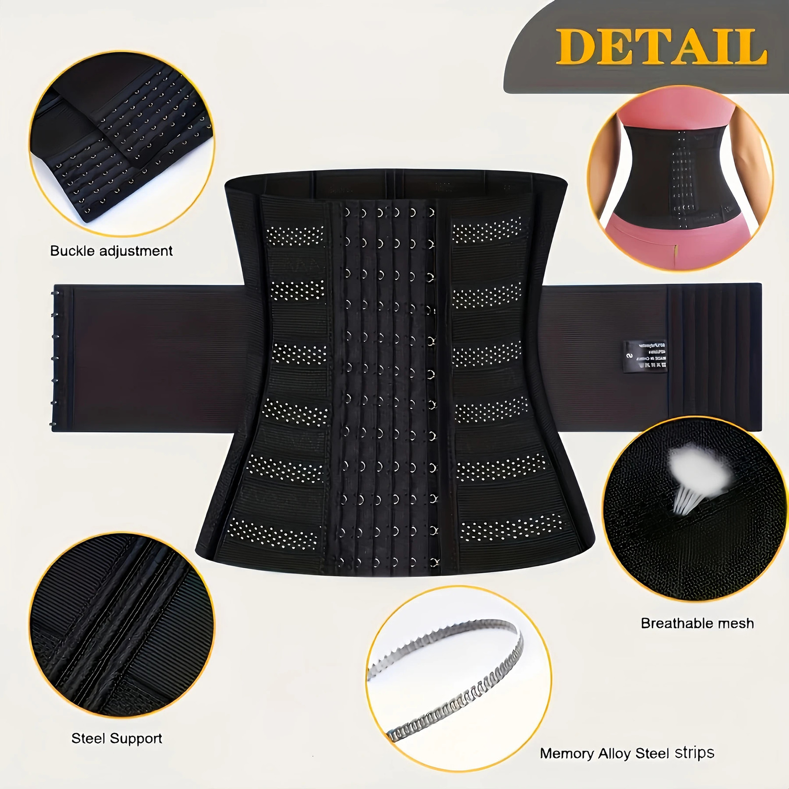 Waist Trainer for Women Underbust Waist Cincher Corset Tummy Control Sport Girdle Hourglass Body Shaper 250712
