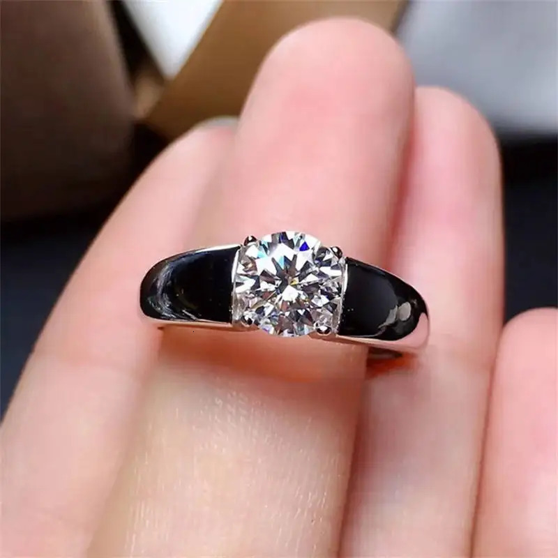 925 Sterling Silver Pt950 White Gold Color Diamond Style Ring For women 2 Color Ring Gift For Men Wedding Rings 250715