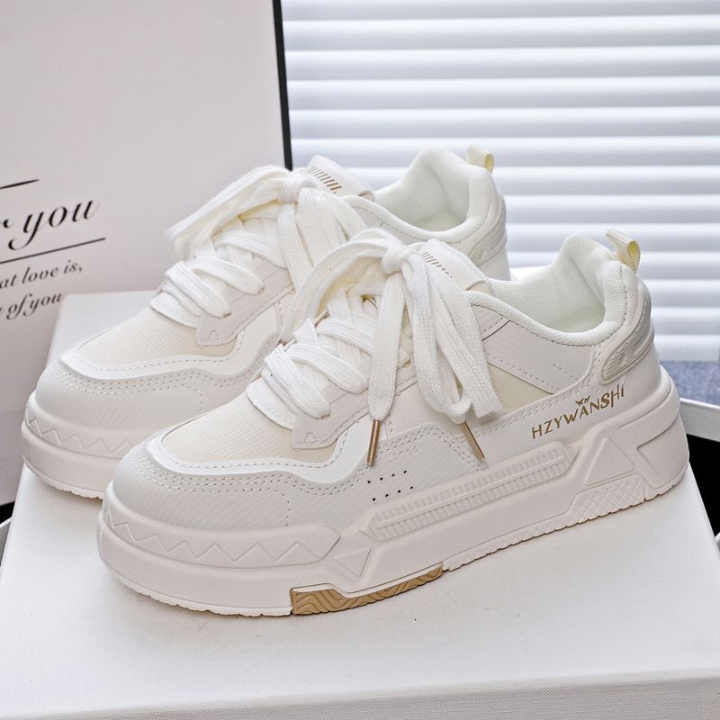 Chunky White Platform Sneakers 2025 Spring New Sport Versatile Women Hightop Luxury Designer Brand High Quality Shoes for Women Non slip skateboard sh