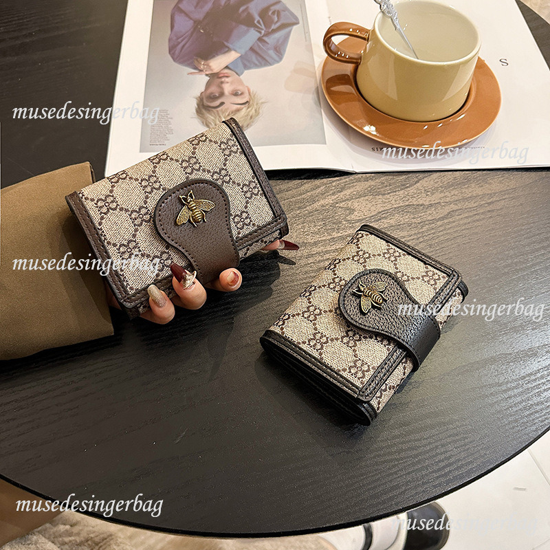 Luxury Brand Designer Purse Vintage Bee Wallet For Women Long and Short Fashion Beauty INS Style Classic Vintage Handbag Causal Bag Multiple Card Slot
