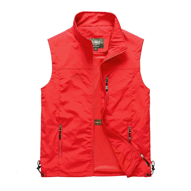 Trendy Mens Fashion Simple Vest Malestand Collar Pography Spring Summer Outdoor Leisure Quickdrying 250707