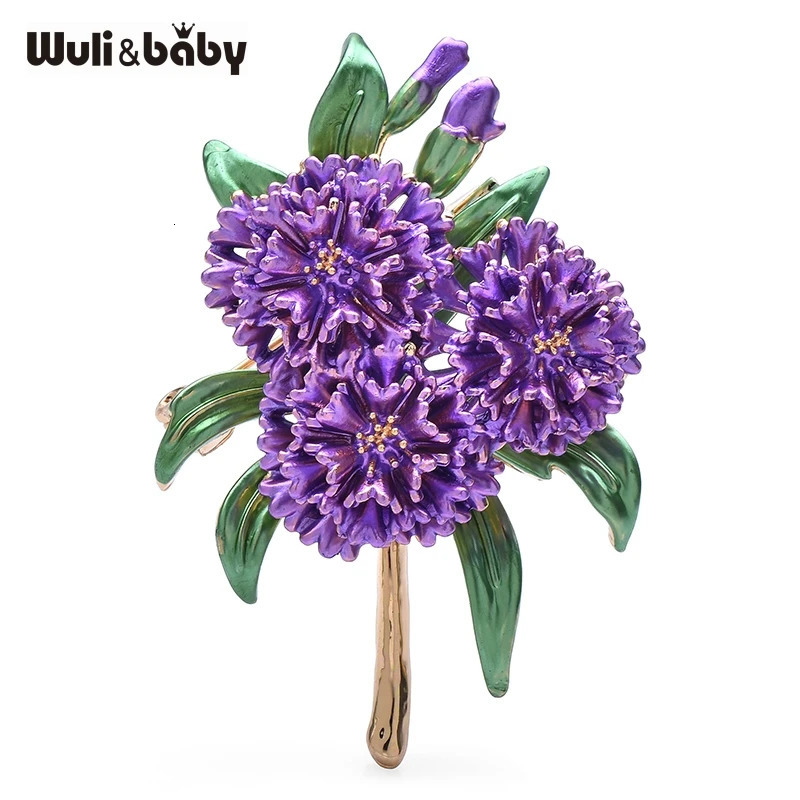 Wuli baby Beautiful Enamel Flower Brooches For Women Lady 4-color Charming Plants Office Party Brooch Pins Gifts 250715