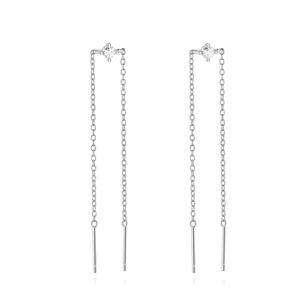 ROXI 925 Sterling Silver 1Pair Tassel Chain line n Piercing Stud Earrings For Women specific Party Earrings Jewelry 250715