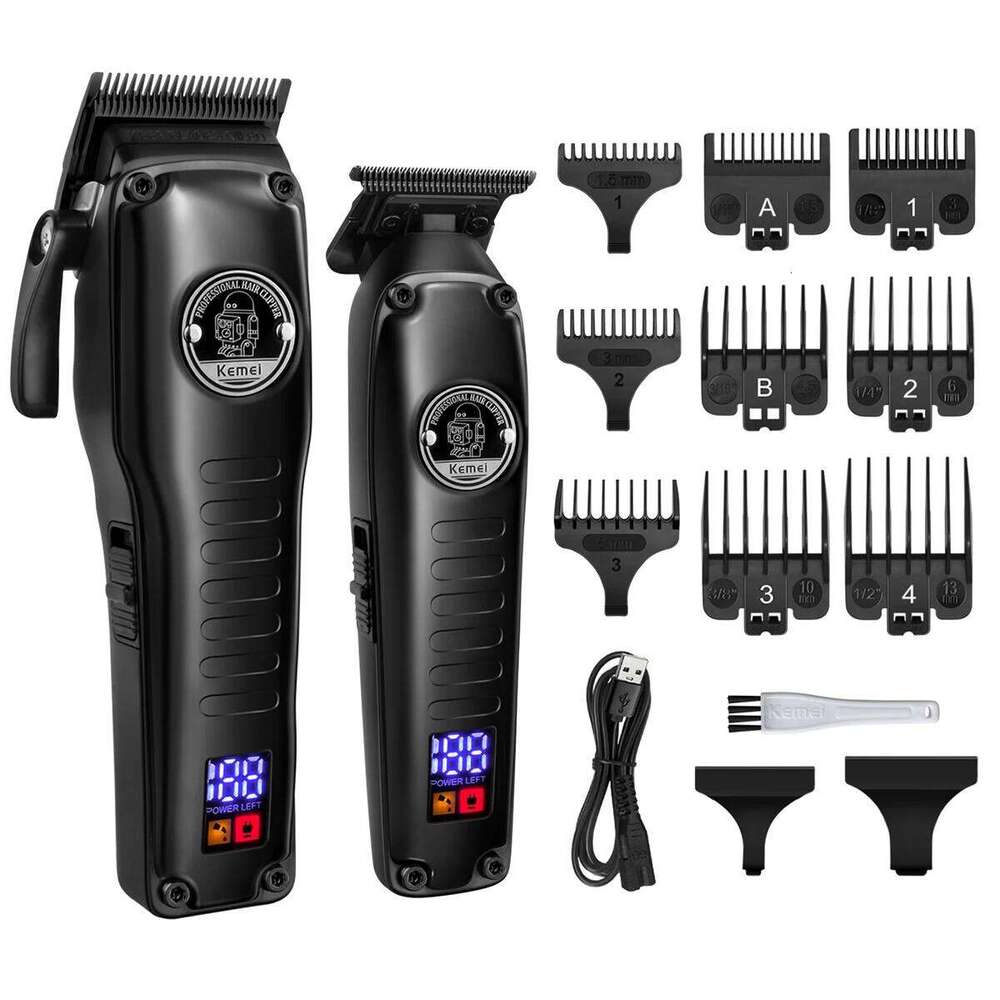 Kemei Professional Set Electric Cutting hine Rechargeable Barber Hair Trimmer Cordless Haircut Clipper
