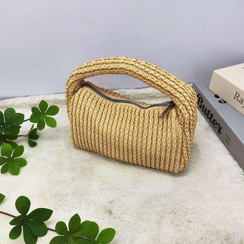 2025 New Handbag for Women, High-End Woven Evening Bag, Fashionable Niche Design Handheld Bag