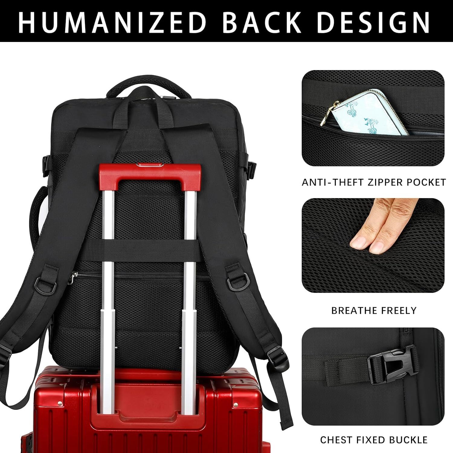 YMX 990 922 Sowaovut Travel Backpack, Extra Large High School College Backpacks, Flight Approved Daypack Business Bag Fit 17.3 inch Laptop for Men Wom