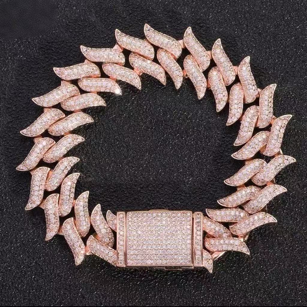 Durable Silver Plated Diamond Cut Miocene Bezel Set Thick Roped Cuban Neckwear Accessory