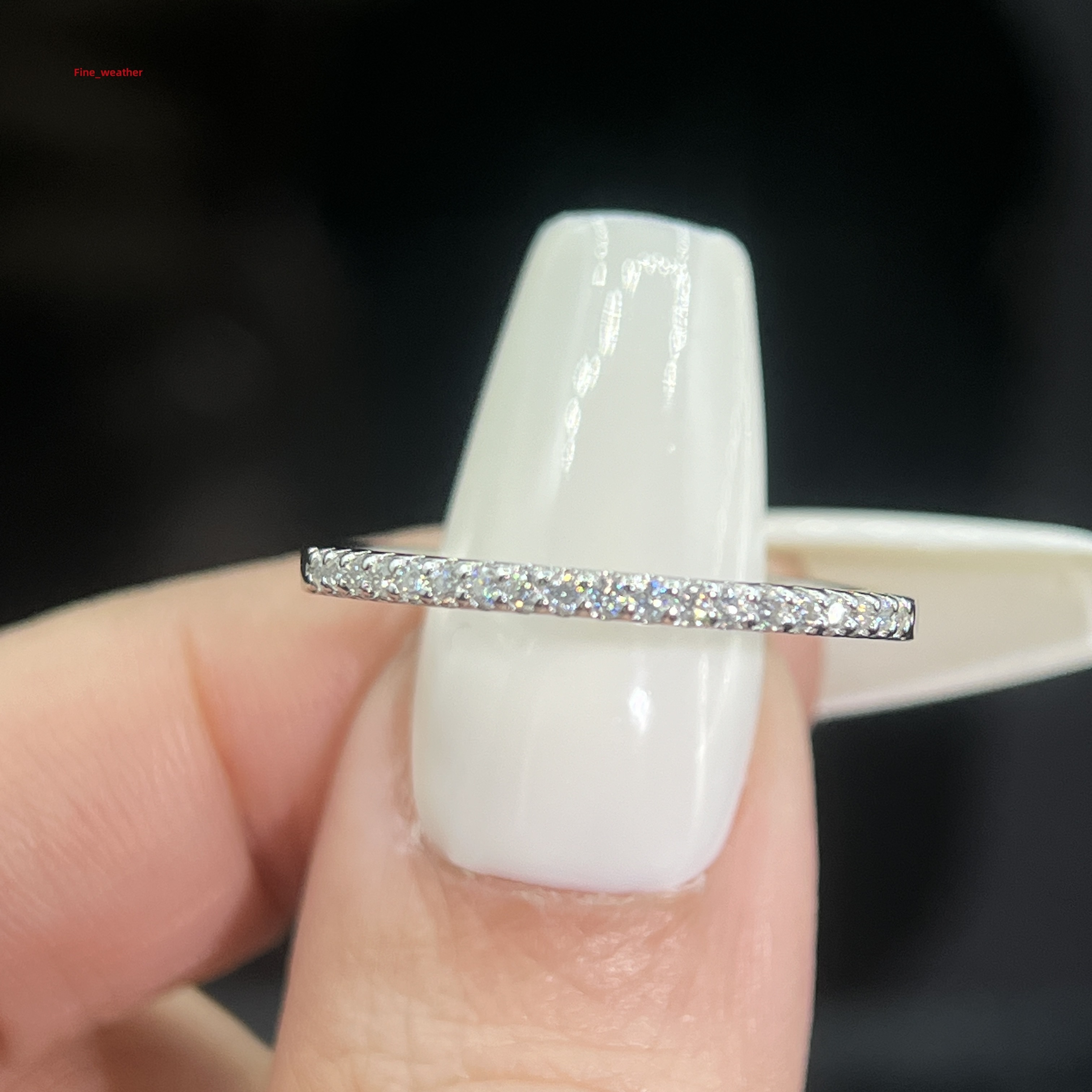 Fashion Jewelry 18K Gold Plated 925 Sterling Silver Women Band Tennies VVS Diamond Moissanite Rings for Wedding Engagement