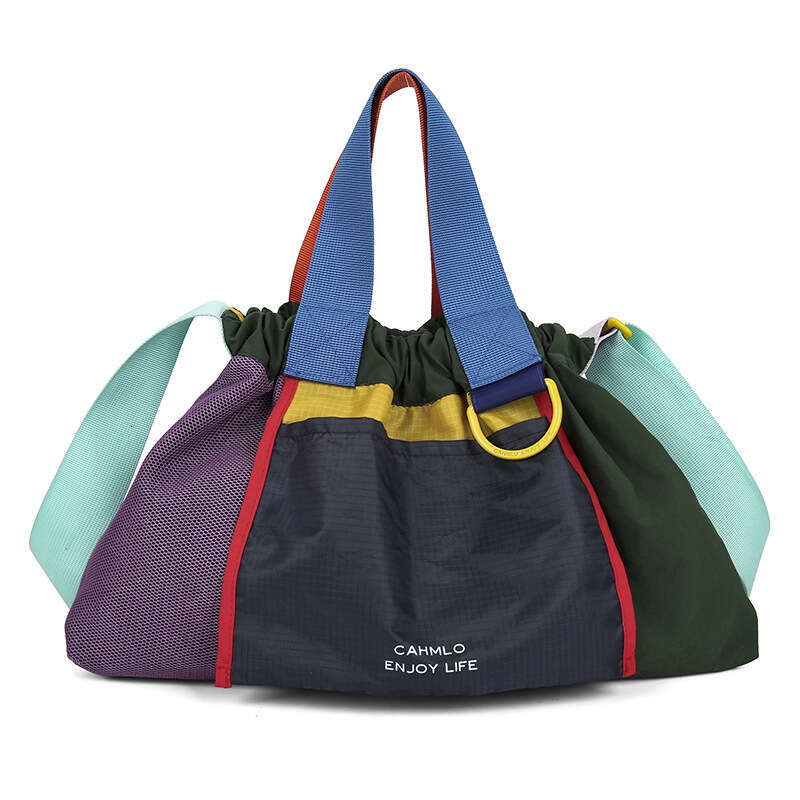 Trendy Canvas Single Shoulder Women's Bag with Stylish Design, Versatile Casual Bag, Summer Dopamine Color Block Handbag