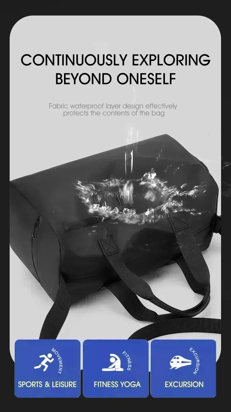 Zipper Large Capacity Oxford Travel Bags Solid Fitness Bags Thickened Fabric High Capacity Waterproof Luggage Sports Bags 250717