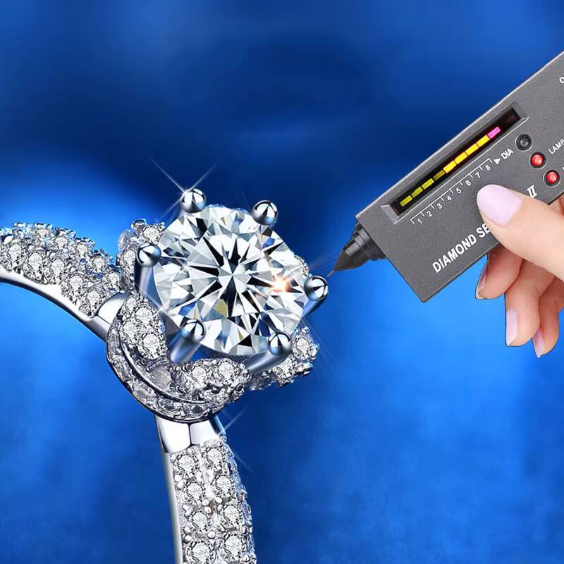 Wedding Engagement Jewelry 925 Sterling Silver Gold Plated Prong Setting Moissanite Ring