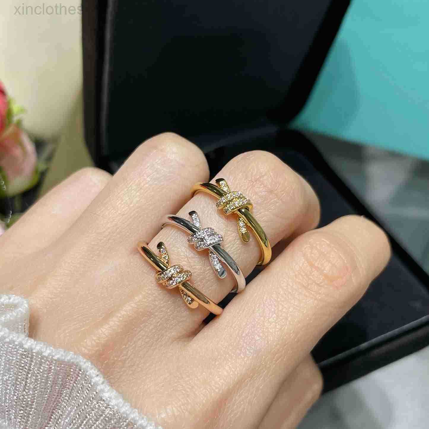 Jewelrys Knot ring for woman designer men Gold plated 18K highest counter Advanced Materials European size fashion luxury exquisite gift with box 012