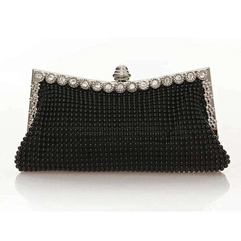 Evening Gold Clutch Glitter Bead DESIGN Elegant Woman Party Bags Vintage Fashion Bridal Purse Sier Handbags Night Bag