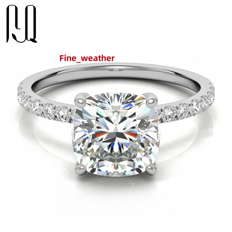 PYQ 1ct 2ct 3ct D Color Vvs Moissanite Gemstones 925 Sterling Silver Round Shape Engagement Ring High Quality Gift