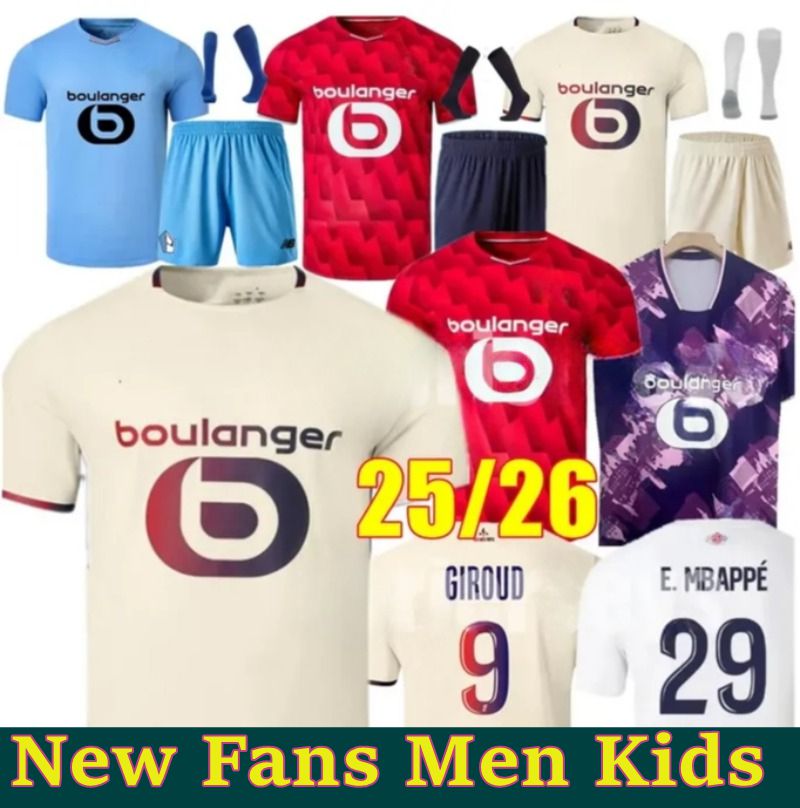 25 26 Maillot Lille Soccer Jerseys 2025 2026 LOSC Fourth Football Jersey Shirt Home Away Third HARALDSSON Men Kids Kit GIROUD J DAVID ZHEGROVA ANGEL YAZICI 16-3XL
