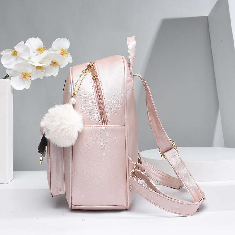 2023 New Style Korean Version Trendy Versatile Casual Small Backpack PU Fresh Fashionable Middle School Student Bag for Women