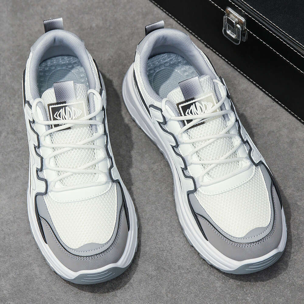 Summer Sports Mesh Agan New Breathable White Student Korean Style Trendy Running Men's Shoes