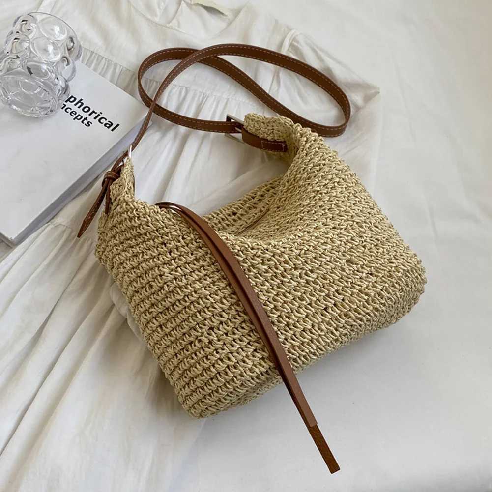 Paper Rope Women Hand-Woven Handbags Handmade Ladies Woven Bag Fashion Casual Simple Elegant Strap Adjustable Female Purse Y2508071