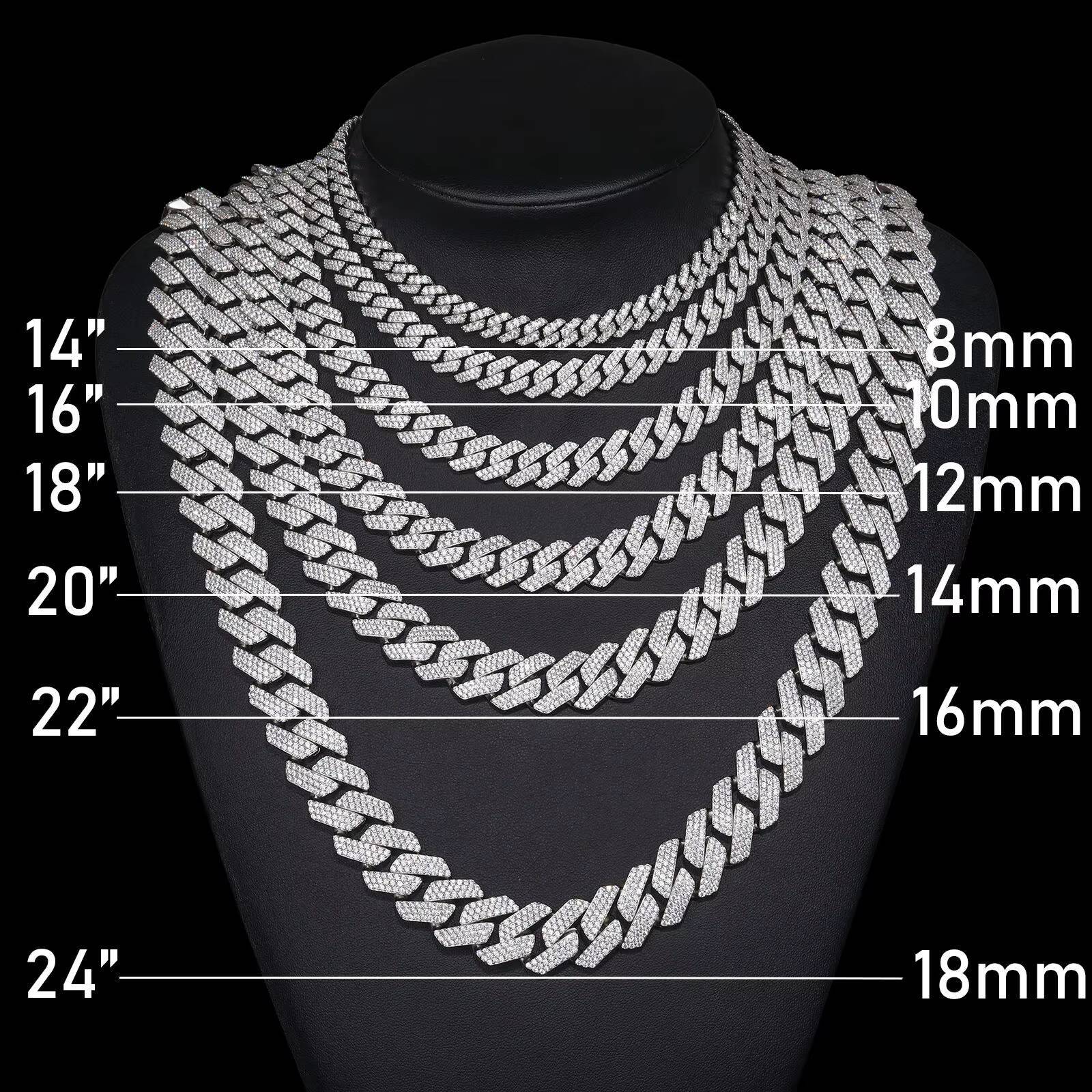 925 Sterling Silver Moissanite Cuban Link Chain for Men Full Iced Out 6-15MM Width Hip Pop Style Strand for Weddings and Gifts