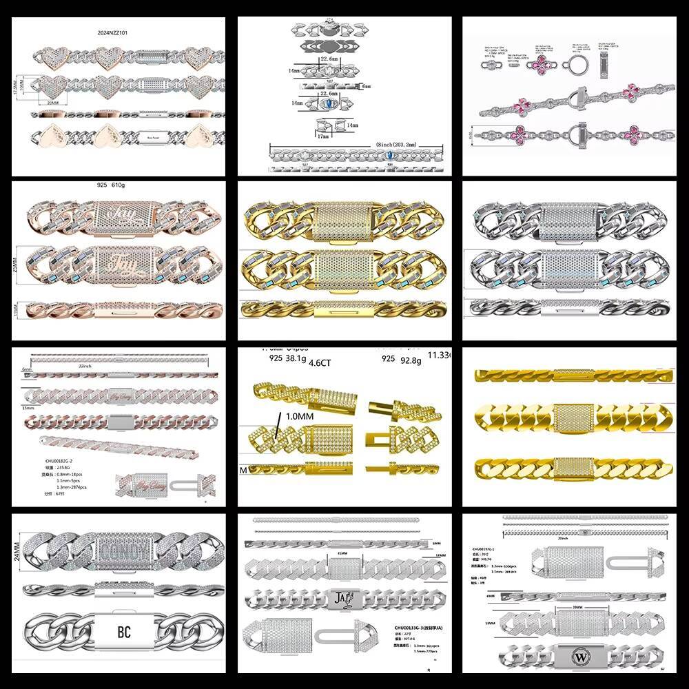 Iced Out Chain Necklace 20mm 925 Sliver Hip Hop Pass Diamond Testes Moissanite Cuban Link Chain