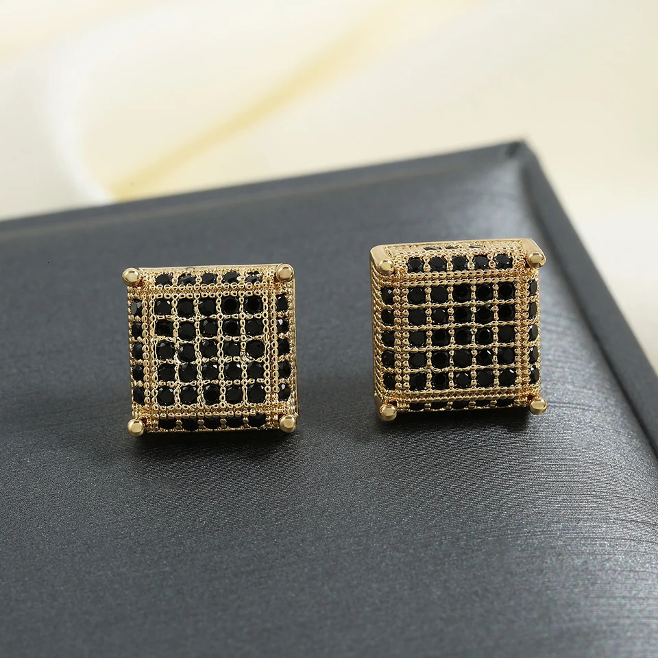 ZAKOL Buling Zirconia Earrings for Men Iced Out Micro Full Paved CZ Crystal Copper Earring Fashion Hip Hop Jewelry 250715