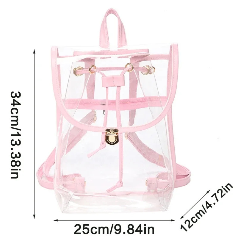 Transparent Backpack Women Messenger Bags PVC School Shoulder Bags Women 250714