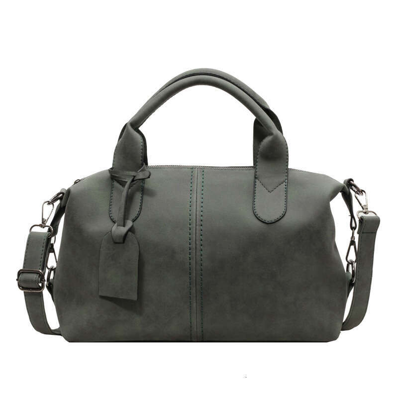 2025 Spring and Autumn Fashion Matte Boston Handheld Commuter Tote for Women, Cross-border Retro Large Capacity Bag