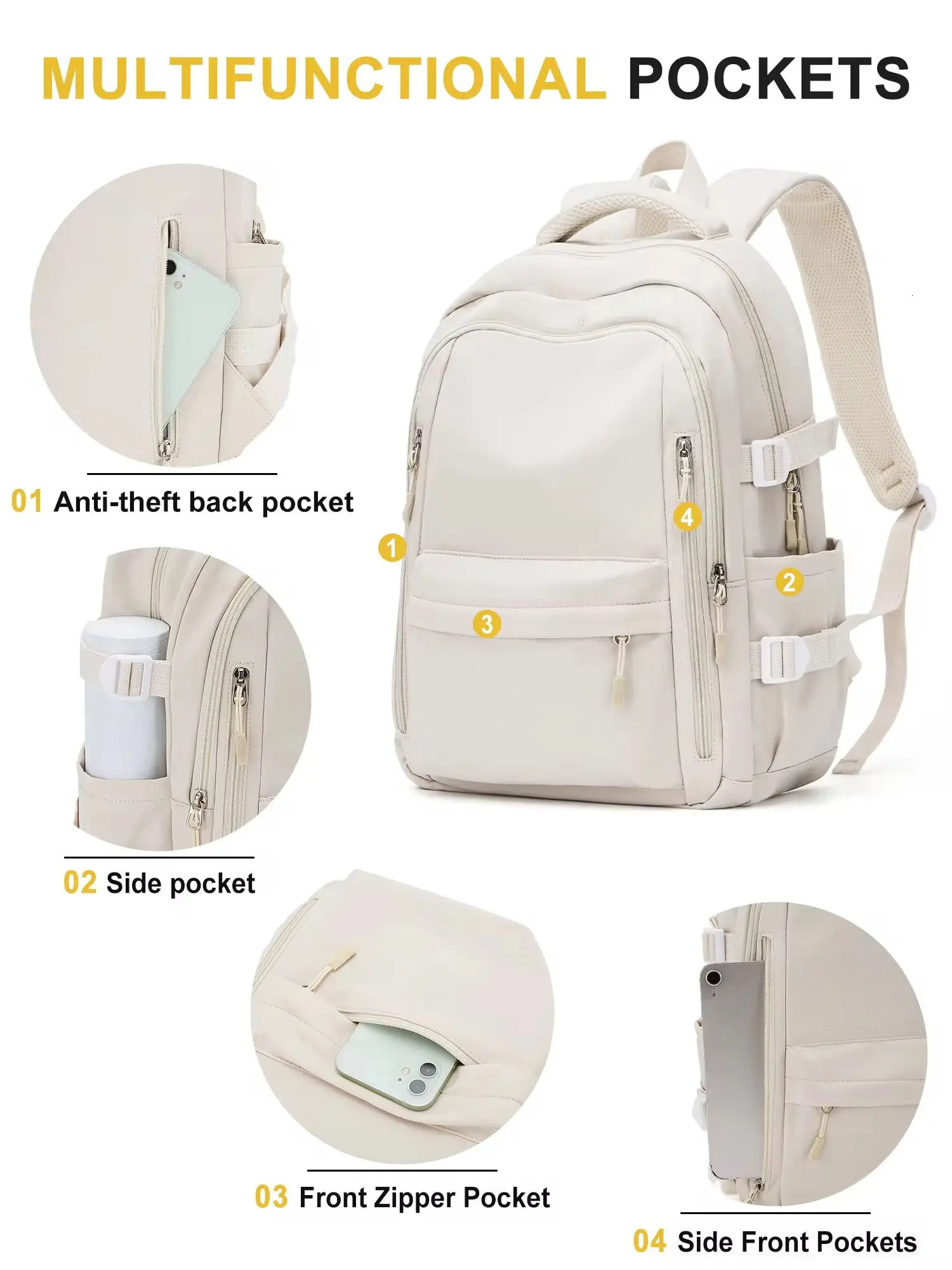 School Backpack High Capacity Waterproof Teens College Daypack Knapsack Men Women Travel Backpack Laptop Kawaii Bag 250717