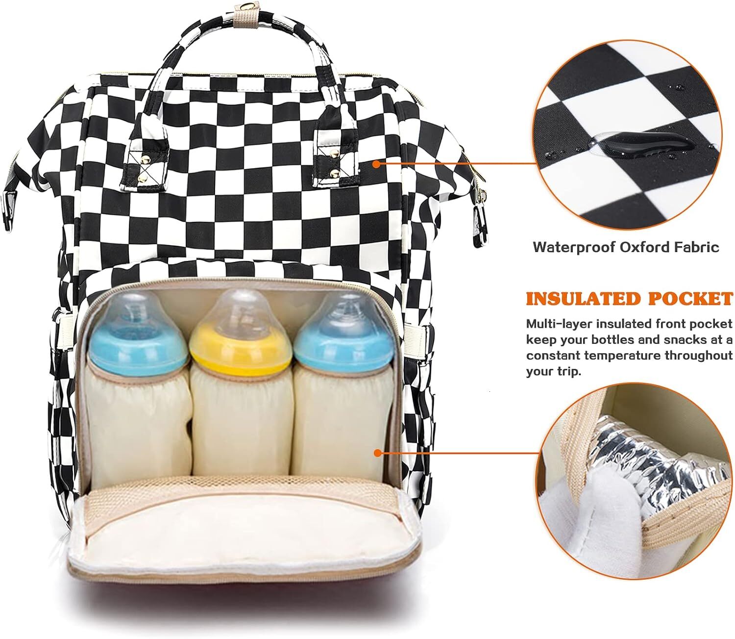 DHYMX Diaper for Mom & Dad, Multifunction Waterproof Baby designer bag Changing Bags, Large Nappy Bag Backpack