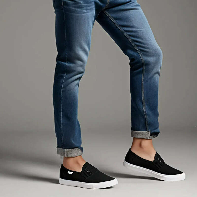 Canvas Slip-On Three Times Vulcanized Rubber Unisex Campus Student Cloth Doctor Work Shoes Men