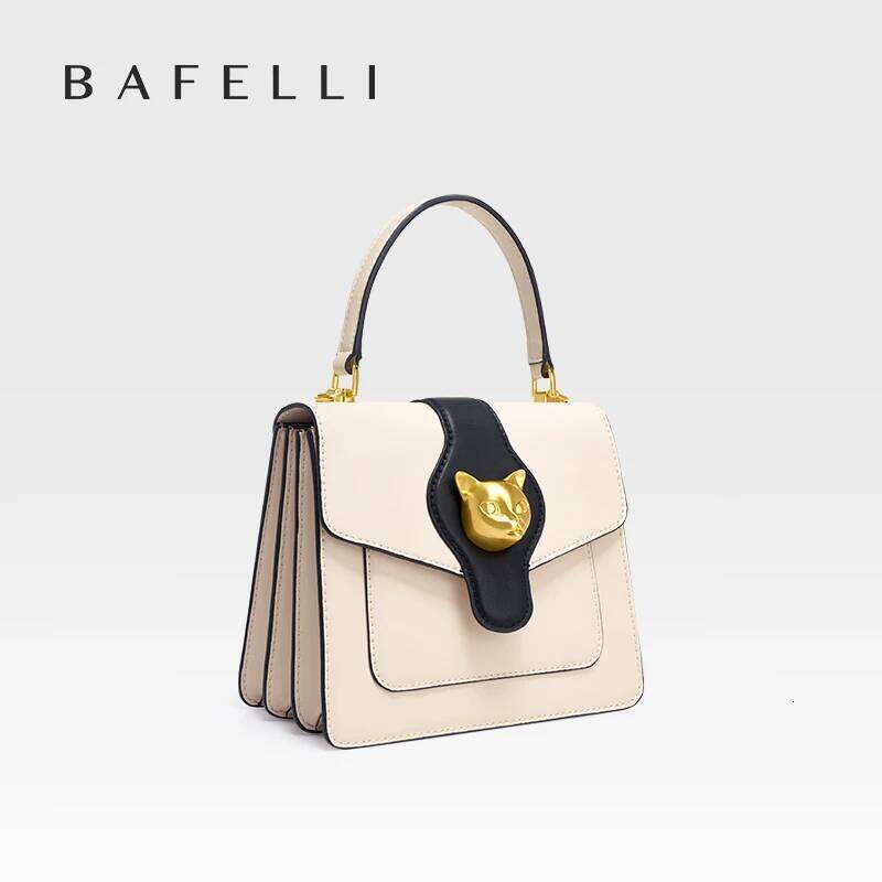 Luxury Ms. BAFELLI's business fashion shopping design portable original brand shoulder slung new cat skin wallet.