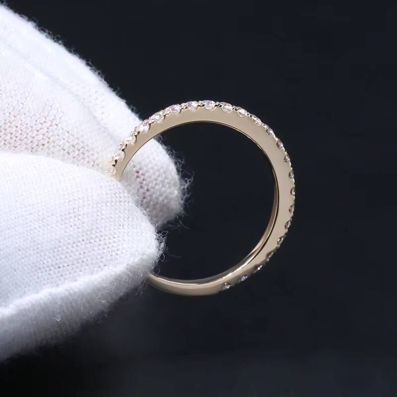 Customized 14K Solid Gold Jewelry 9k 10k 18k Yellow Gold DEF VVS-VS Lab Grown Diamond Eternity Ring for Wedding Engagement