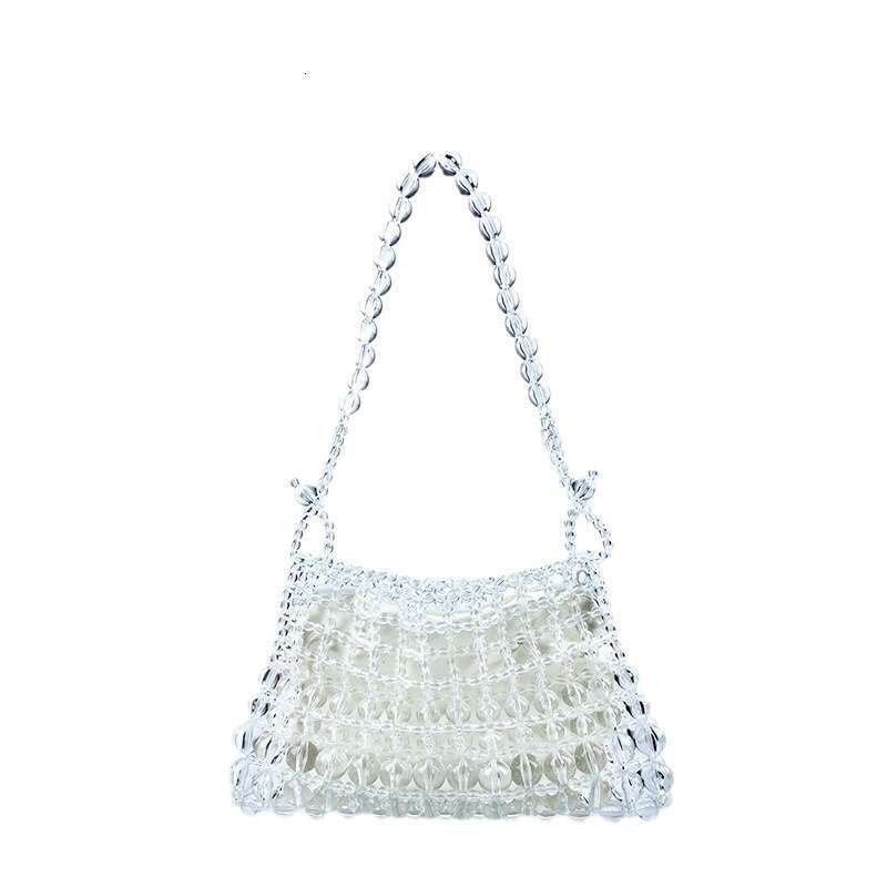 24 Autumn New Women's Wedding Transparent Beaded Handwoven Single Shoulder Handbag