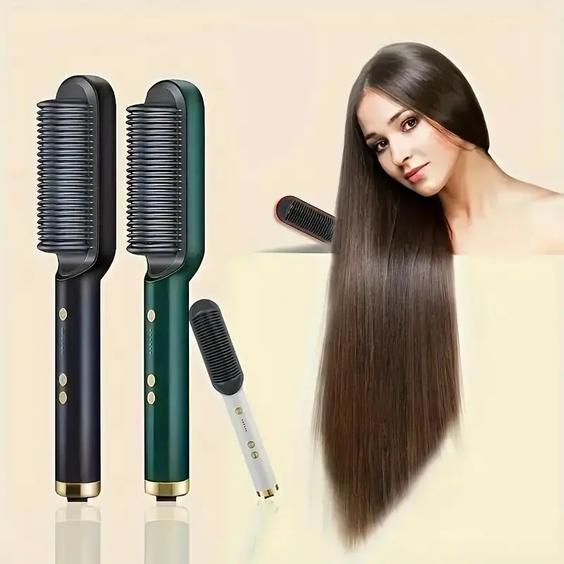 1 piece of straight hair comb 2in1 electric curling styling tool multifunctional straightener 250716