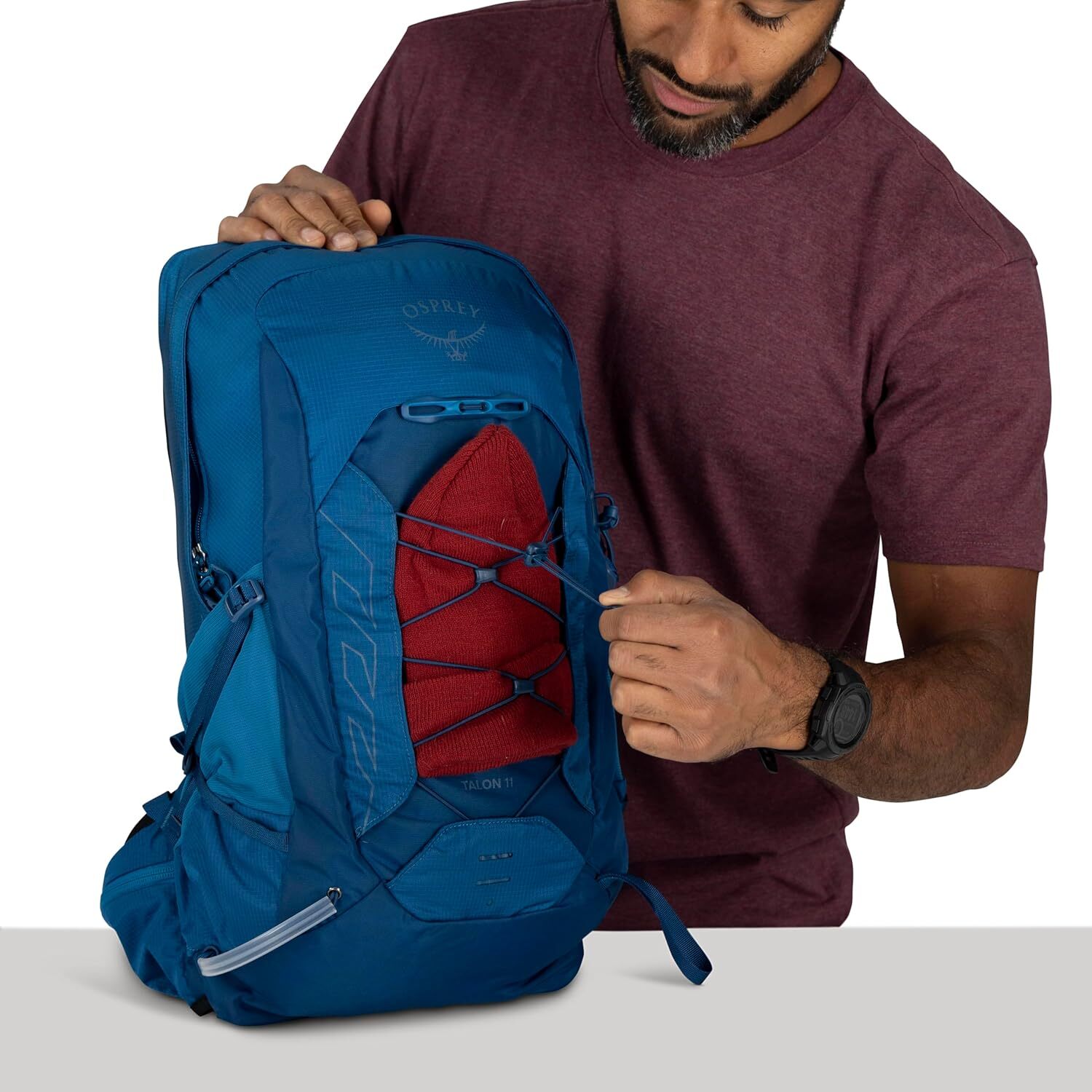 YMX 11L Men's Lightweight Hiking Backpack with Hipbelt, Black/Coal Grey