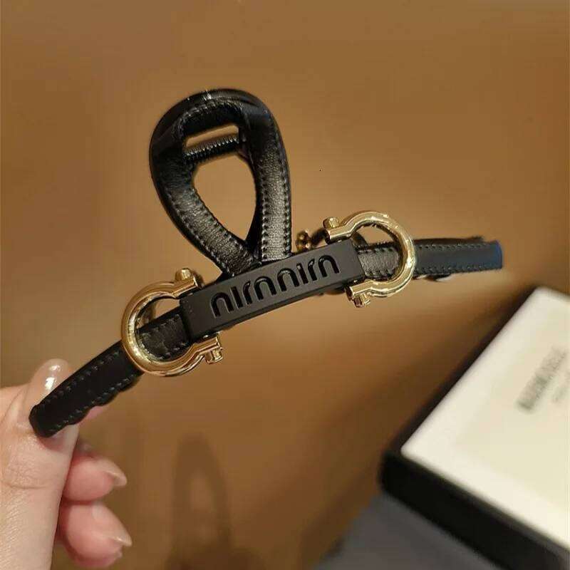 Temperament Leather High-end Grip Large Shark New Women's Light Fashion Plate Hair Clip X250720