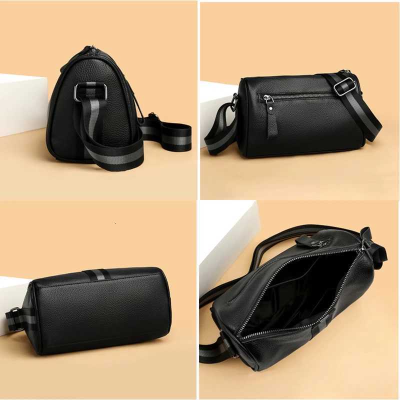 Solid Color Cowhide Tote Soft Genuine Leather Handbag Fashion Women Shoulder Messenger Bag Fashion Female Crossbody Sac Y250719