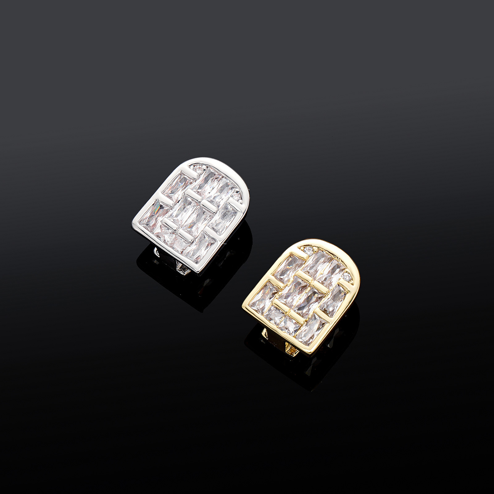 New Single Grillz Luxury Personality Dollar Cross Heart Full Iced Out Halloween Grillz Bling Bling
