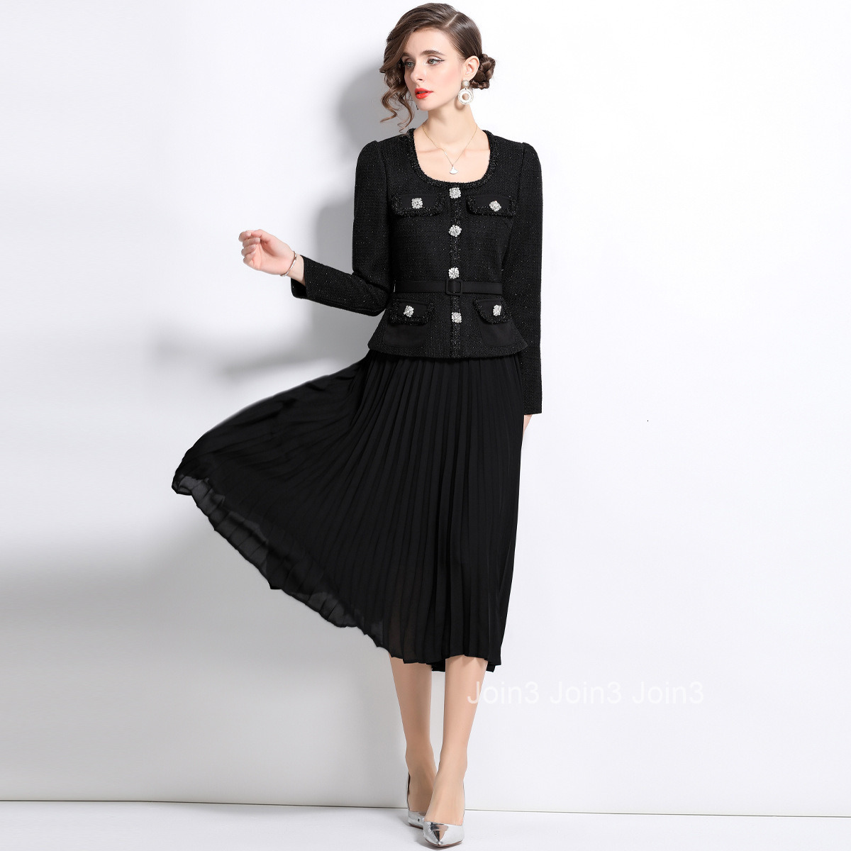 1677 autumn new womens clothing style slim fitting and slimming patchwork long skirt dress