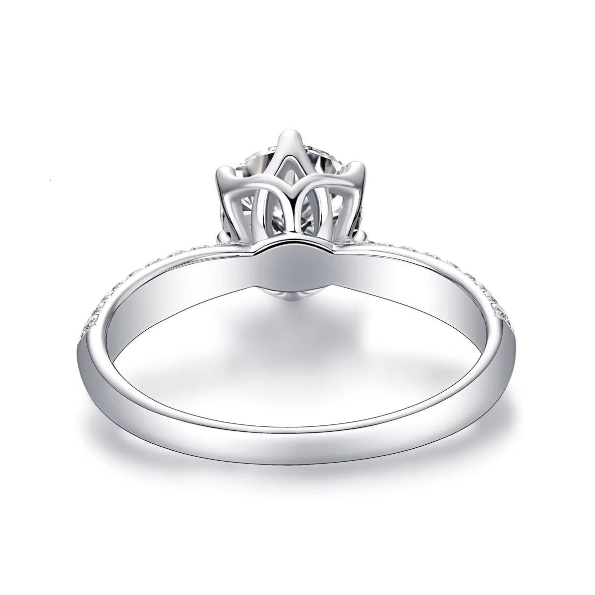 Wholesale Women Moissanite Engagement Rings 925 Sterling Silver 1CT 6.5mm VVS GRA Certified Moissanite Diamond Wedding Ring