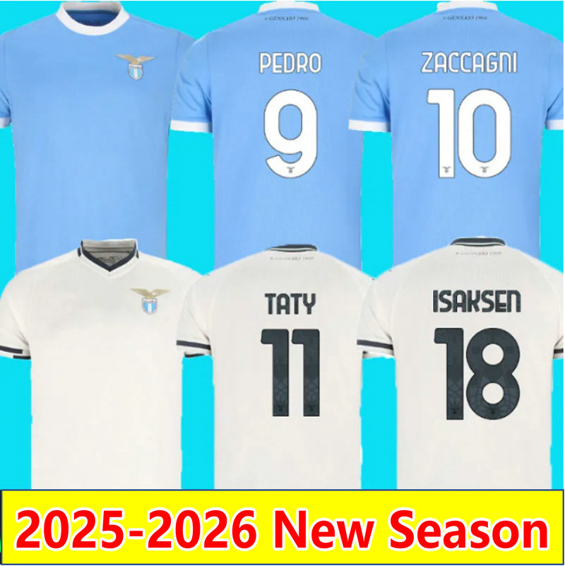 25 26 Lazio soccer Jerseys 2025 2026 home away PEDRO IMMOBILE maillots de futol ZACCAGNI ROMAGNOLI GUENDOUZI ISAKSEN TATY NOSLIN football shirt MEN Kids uniforms