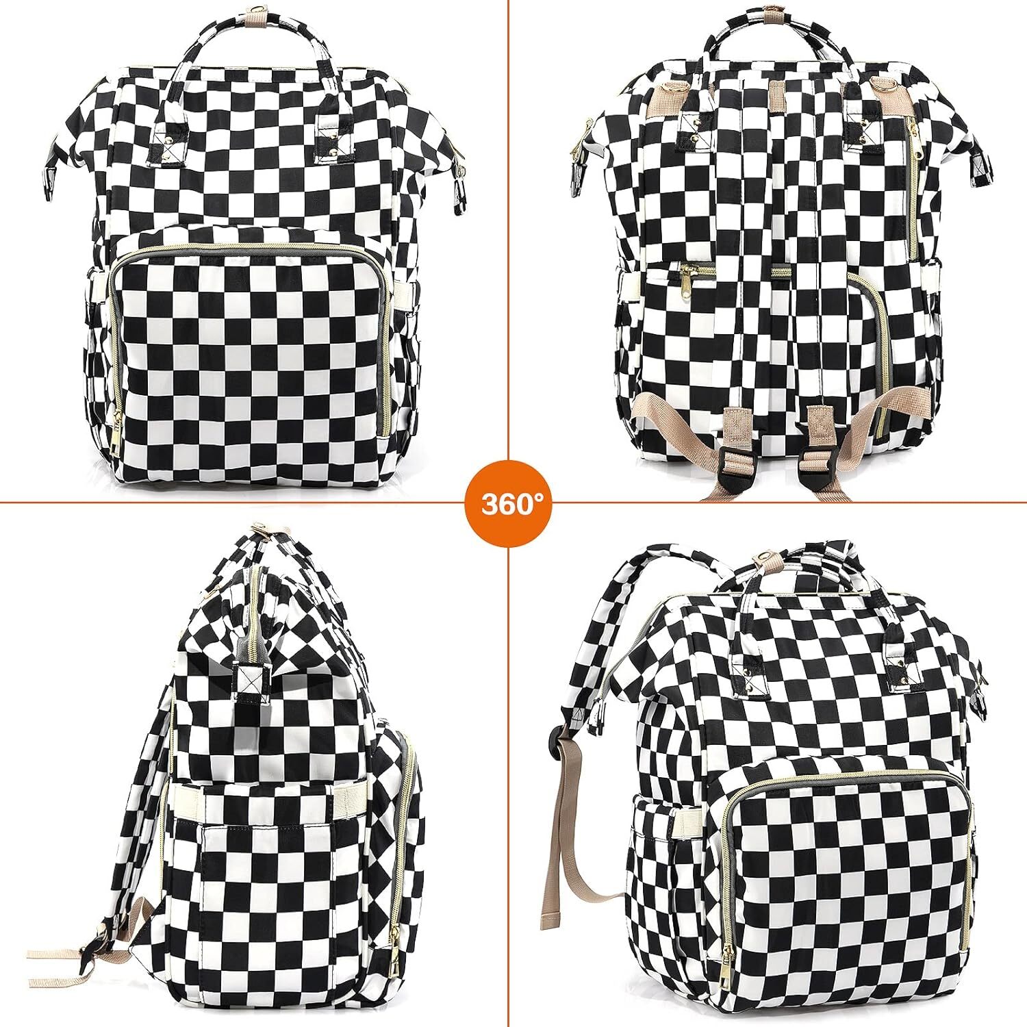 DHYMX Diaper for Mom & Dad, Multifunction Waterproof Baby designer bag Changing Bags, Large Nappy Bag Backpack