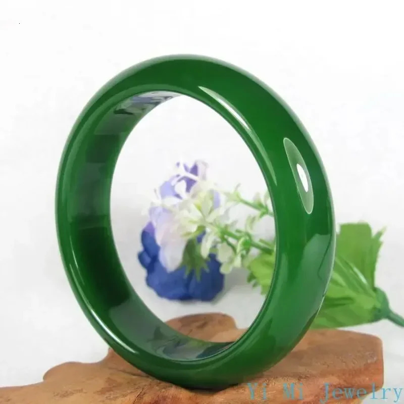 Genuine Hetian Jade Bracelet Spinach Green Jadeite Ladies Mom Charm Quality Bracelet Jewelry Holiday Birthday Gift 250716