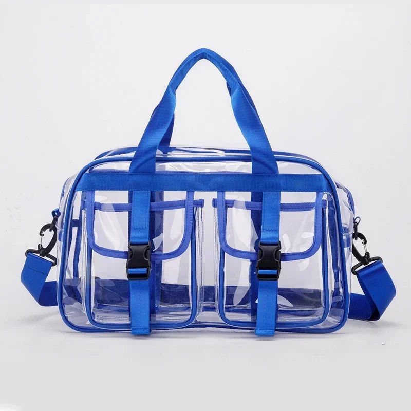 Solid Color PVC 2025 Travel Duffels Zipper Simple Large Capacity Casual Shoulder Bag Soft Trendy Western Style Handbag 250714