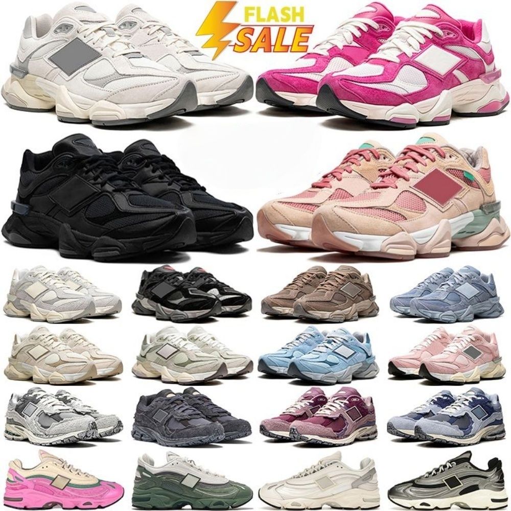 Designer Shoes men women running Triple Black Leather White Grey Brown Olive Pink Blue Green Red Purple mens trainers outdoor sneakers9060 36~45