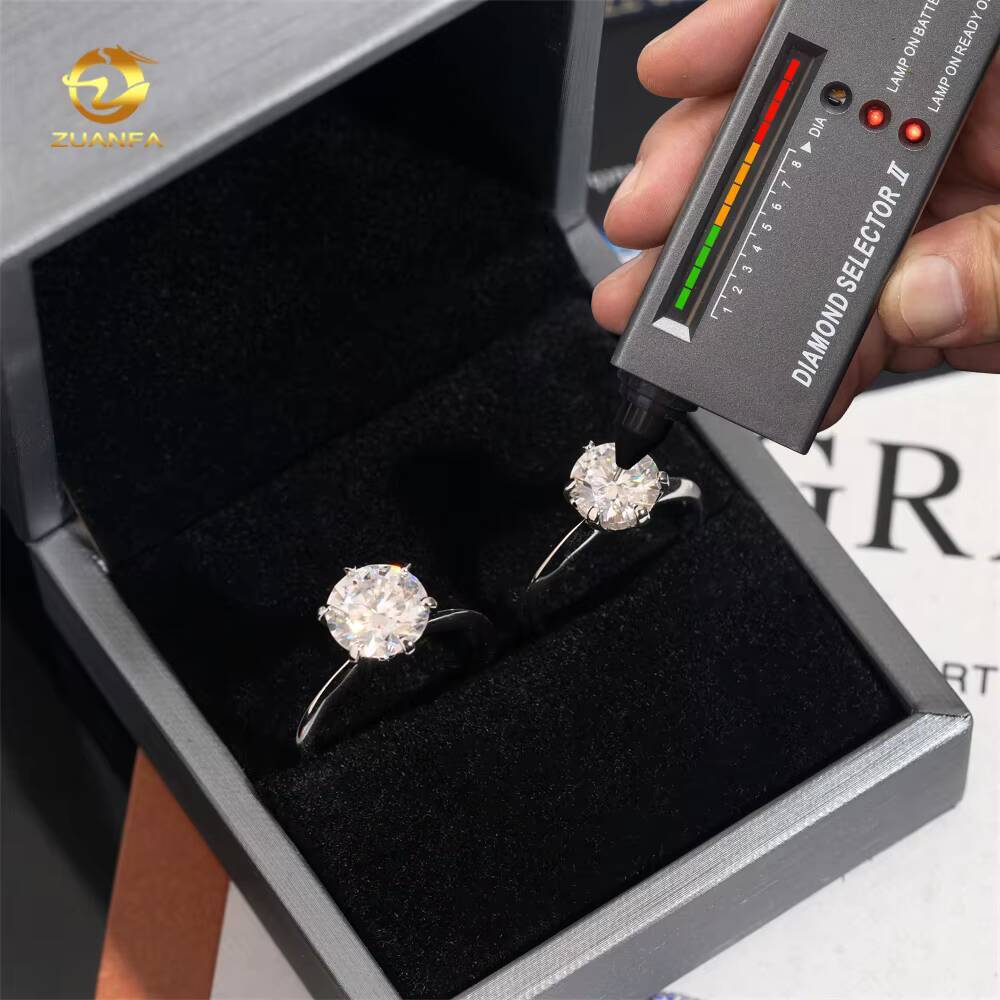 0.5ct 1ct 2ct 3ct Moissanite Engagement Rings 925 Silver 6 Prong Set Women Wedding Ring Pass diamond tester Solitaire ring