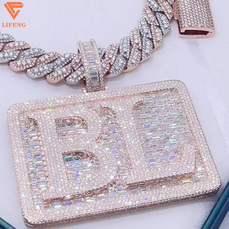 Custom 20mm 4-Rows 925 Sterling Silver Rose Gold Vvs Cuban Link Chain for Men Iced Out Hip Hop Diamond Moissanite Fine Necklaces